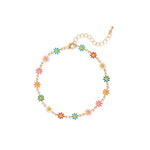 Multi-Color Flower 18k Gold Fill Anklet