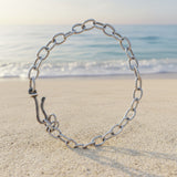 Oval Antique Silver Chain Anklet or Bracelet