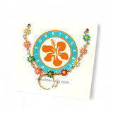 Flower Charm Anklet and 2mm Band Toe Ring Gift Set