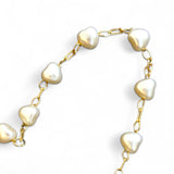 Heart Pearl Chain 18K Gold Fill Anklet