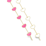 Enamel Hearts Chain 18k Gold Fill Bracelet