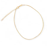 1mm Snake Box 18K Gold Fill Chain Anklet