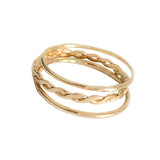 Skinny Band & Braid Stack Gold Fill Rings Up to Size 12!