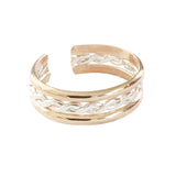 Braid Stack Gold Fill & Sterling Adj Toe Ring