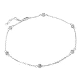 Bezel CZ Sterling Anklet