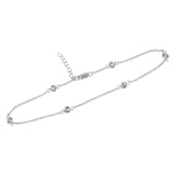 Bezel CZ Sterling Anklet