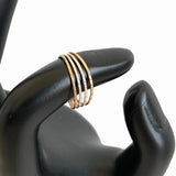 Four Strand Sterling & Gold Fill Adjustable Toe Ring shown on a finger model