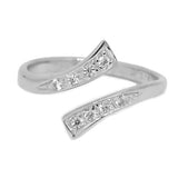 Wrap Around CZ Adj Toe Ring