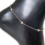 Bezel CZ Sterling Anklet