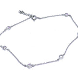 Bezel CZ Sterling Anklet