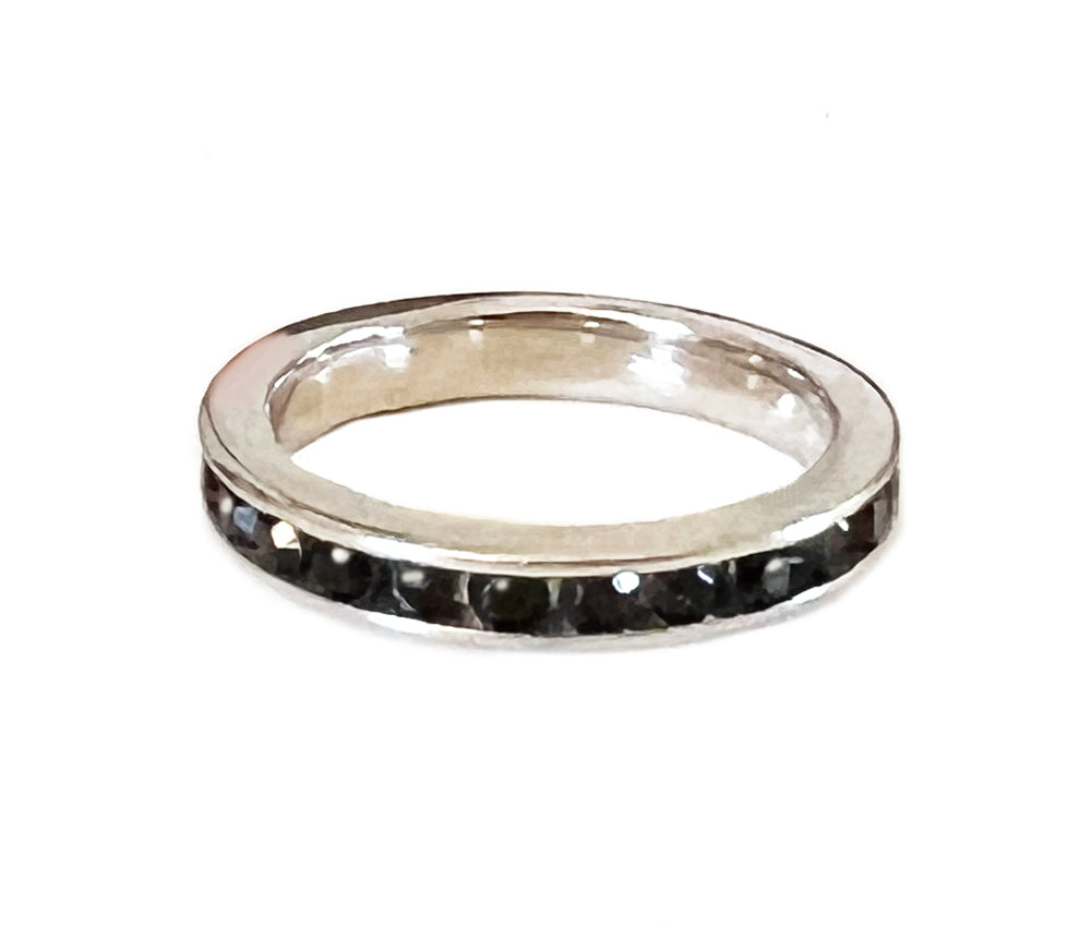 Black CZ Eternity Band Toe Ring