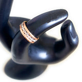 Braid Stack Gold Fill & Sterling Adj Toe Ring