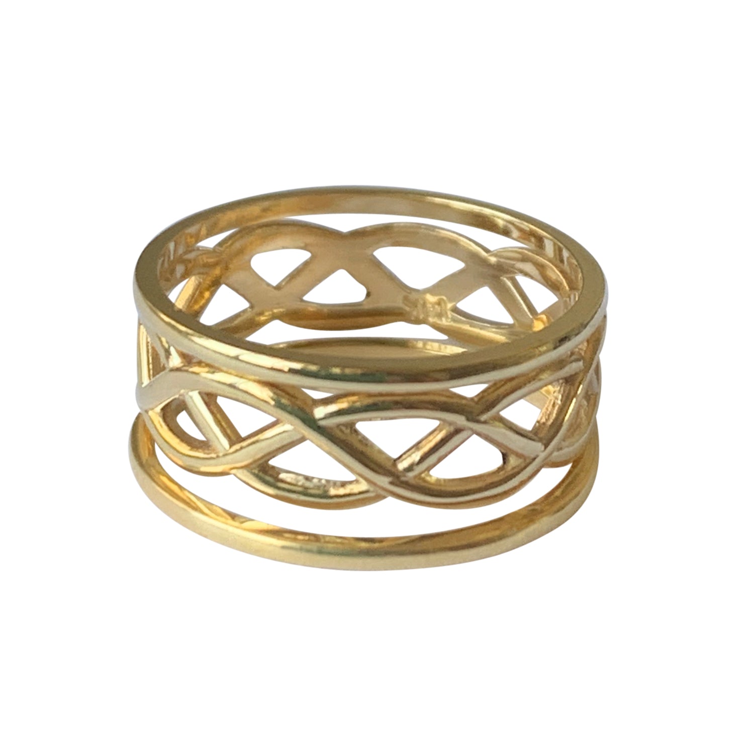 Celtic Weave Stack 14K Gold Toe Rings
