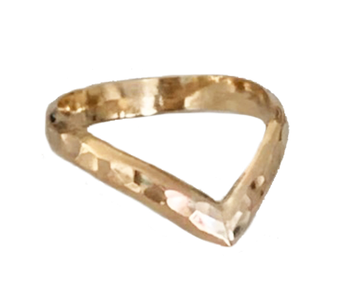 Hammered Chevron Gold Fill Thumb Ring