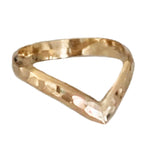Hammered Chevron Gold Fill Thumb Ring