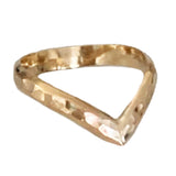 Hammered Chevron Gold Fill Thumb Ring