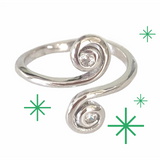 CZ Double Swirl Adj Toe Ring