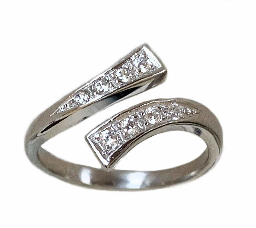 Wrap Around CZ Adj Toe Ring