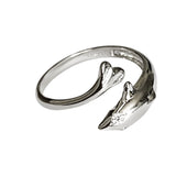 CZ Dolphin Sterling Adj Toe Ring