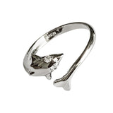 CZ Dolphin Sterling Adj Toe Ring