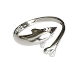 CZ Dolphin Sterling Adj Toe Ring