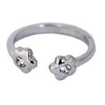 CZ Flower Sterling Adjustable Toe Ring