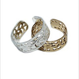 Calypso Adjustable Toe Ring shown in both sterling and 14K gold fill