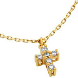 CZ Cross Gold Plated Anklet Close Up