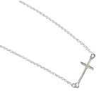 sideways cross anklet in sterling silver