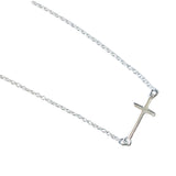 sideways cross anklet in sterling silver