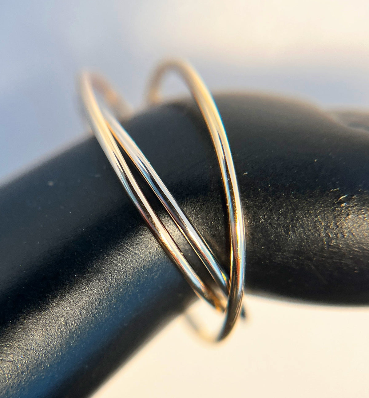 Three Strand Interlock Fidget Ring Gold Fill