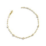 Bezel & Ball Gold Fill Anklet