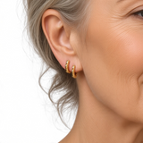 Bamboo Clicker Gold Fill Hoops