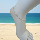Faceted Bead Sterling Anklet