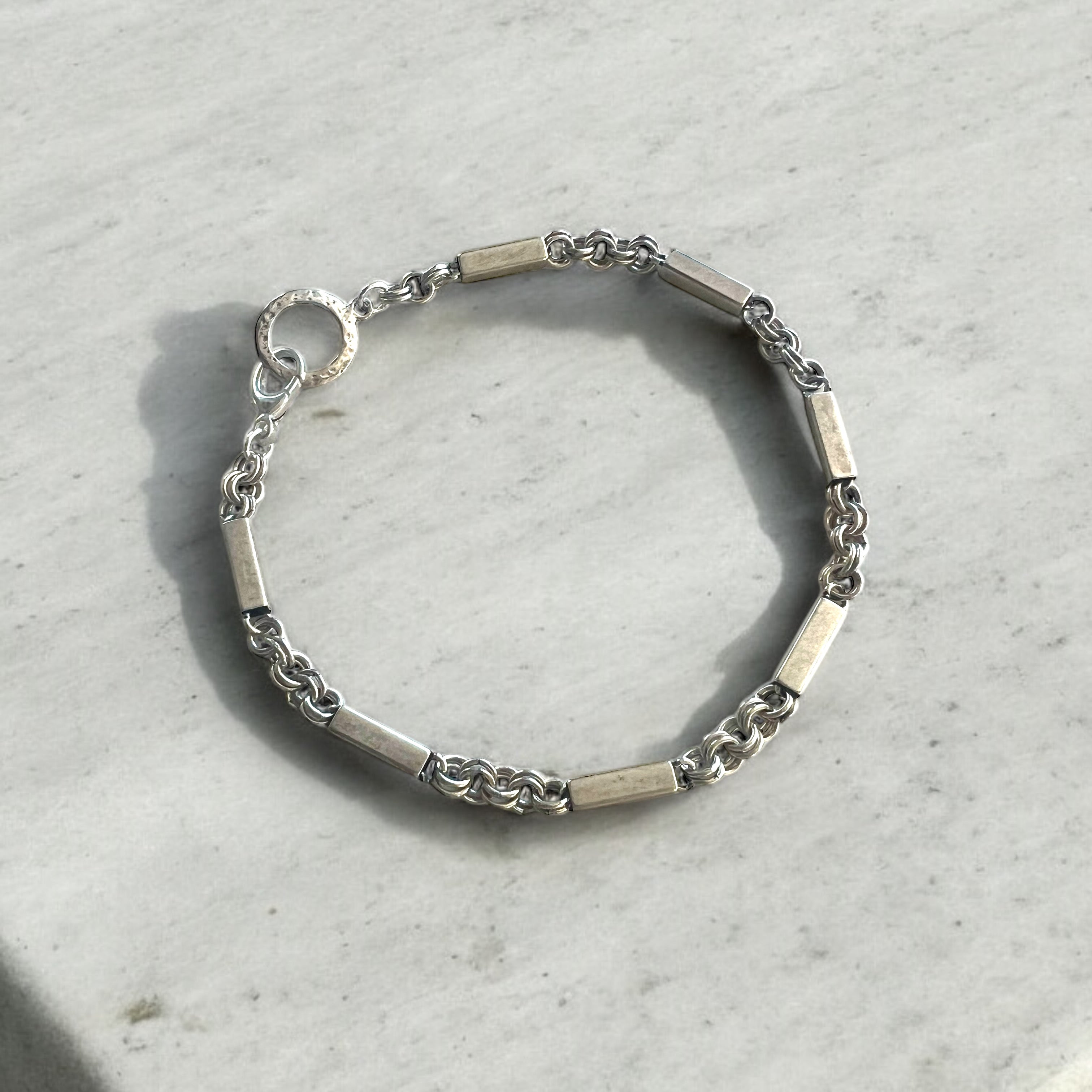 Antique Silver Bar Chain Anklet or Bracelet