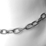 Oval Antique Silver Chain Anklet