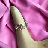 CZ knot sterling toe ring