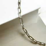 Paper Clip Silver Rhodium Anklet