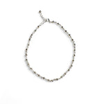 Pyrite and sterling silver bead anklet