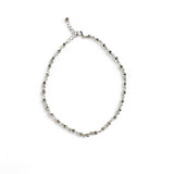 Pyrite and sterling silver bead anklet