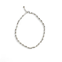 Pyrite and sterling silver bead anklet
