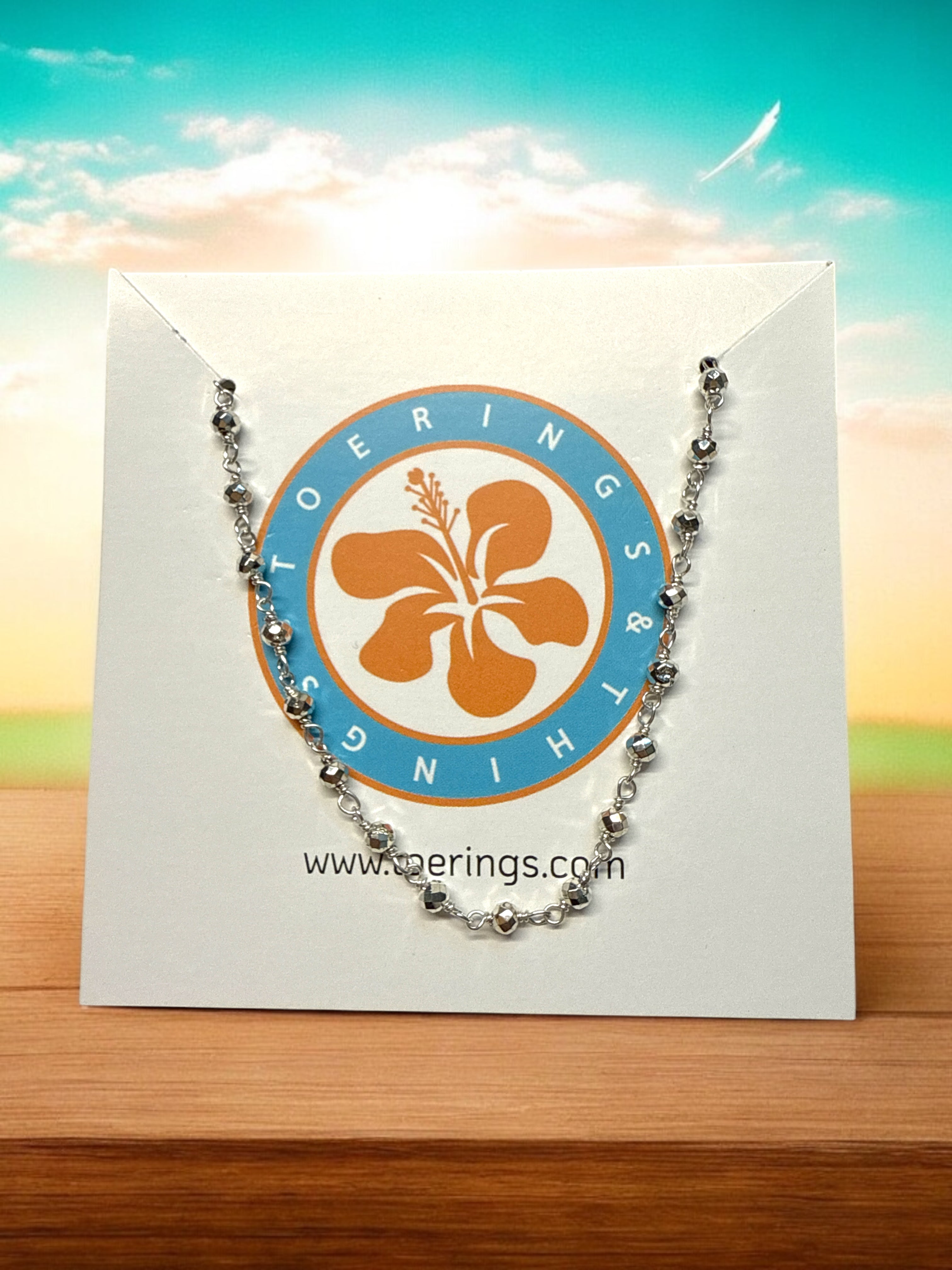 Silver Bead anklet on a toerings.com gift card 