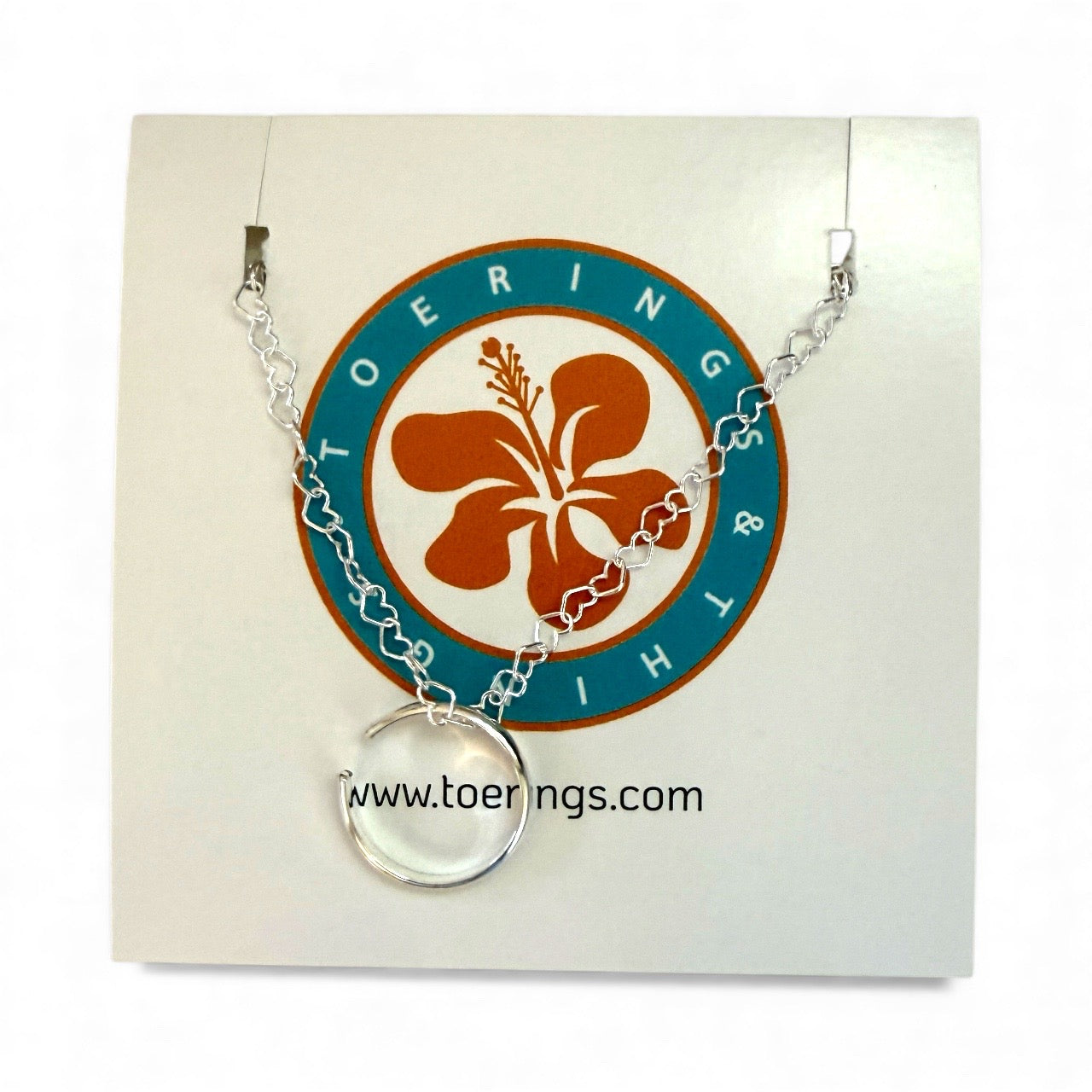 Mini Heart Anklet and 2mm Band Toe Ring Gift Set