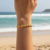 Puffy Mariner Link Gold Fill Bracelet 7"