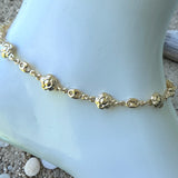 Puffed Rose Mariner 18K Gold Filled Anklet