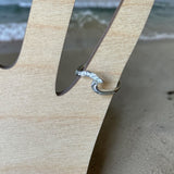 CZ Wave Sterling Adj Toe Ring