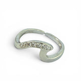 CZ Wave Sterling Adj Toe Ring