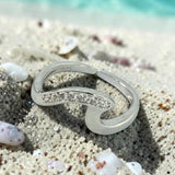 CZ Wave Sterling Adj Toe Ring