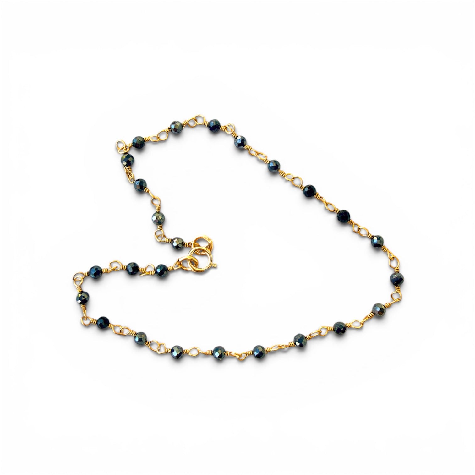 Midnight Black Spinel Anklet