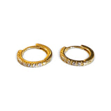 Thin Line CZ Clicker Gold Fill Hoops